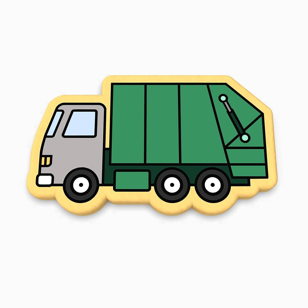 Garbage Truck Cookie Cutter & Stamp (2.5 in. Wide X 1.47 in. Tall) | Amazon (US)