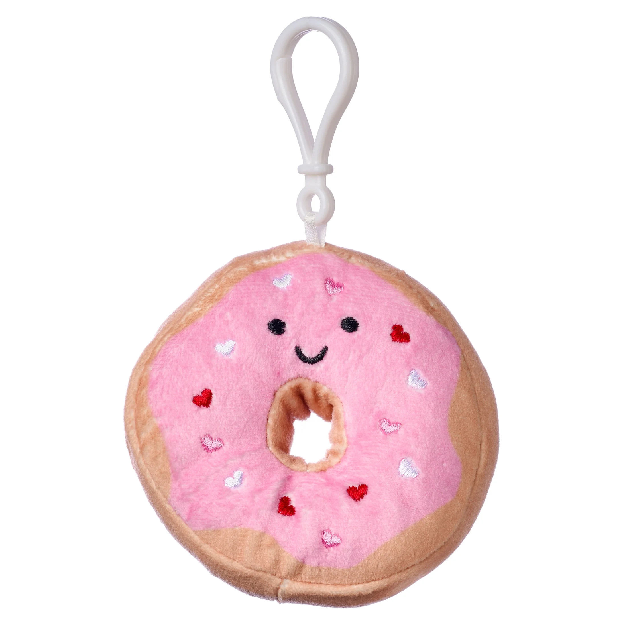 American Greetings 6.5 in. Valentine's Day Plush Donut Backpack Clip for Kids (1-Count) | Walmart (US)