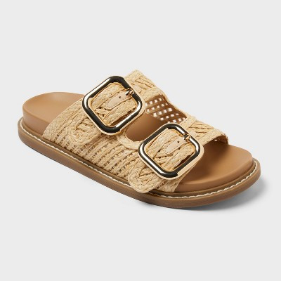 Women’s Collin Sandals with Memory Foam Insole - Universal Thread™ Natural 9.5 | Target