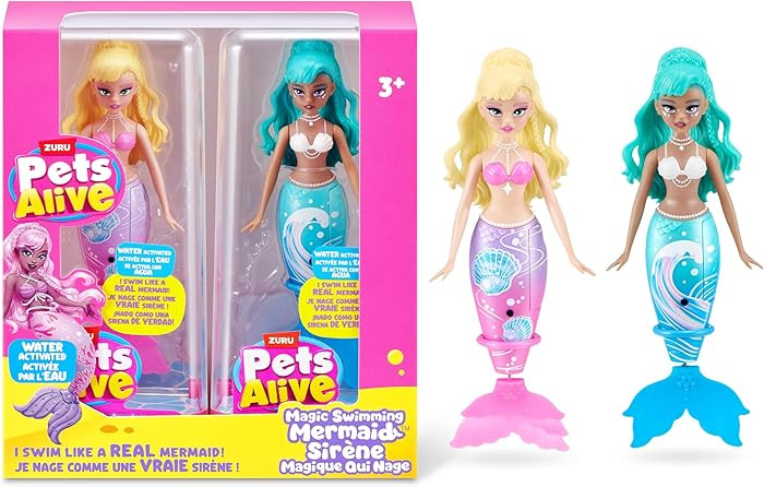 Pets Alive Magic Swimming Mermaid 2 Pack (Sea Star & Coral) by ZURU | Amazon (US)