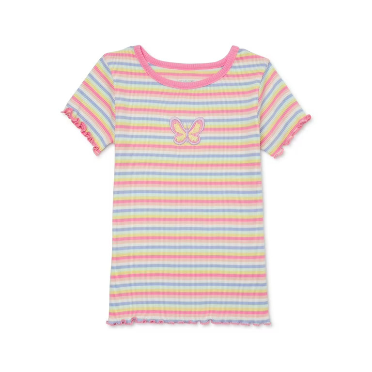 Garanimals Toddler Girl Short Sleeve Rib T-Shirt, Sizes 18M-5T | Walmart (US)