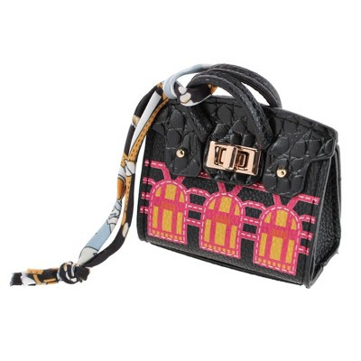 CTM Women's Premium Faux Leather Fashion Bag Bag Charm, Black | Target