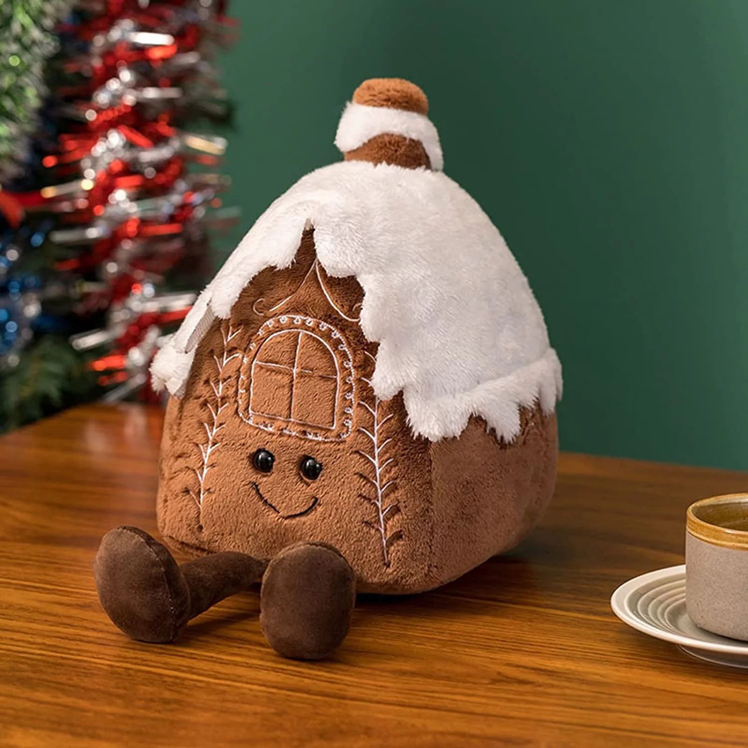 Kawaii Christmas Ginger Bread Plush Toy Stuffed Chocolate Cookie House Shape Doll Funny Xmas Tree... | Walmart (US)