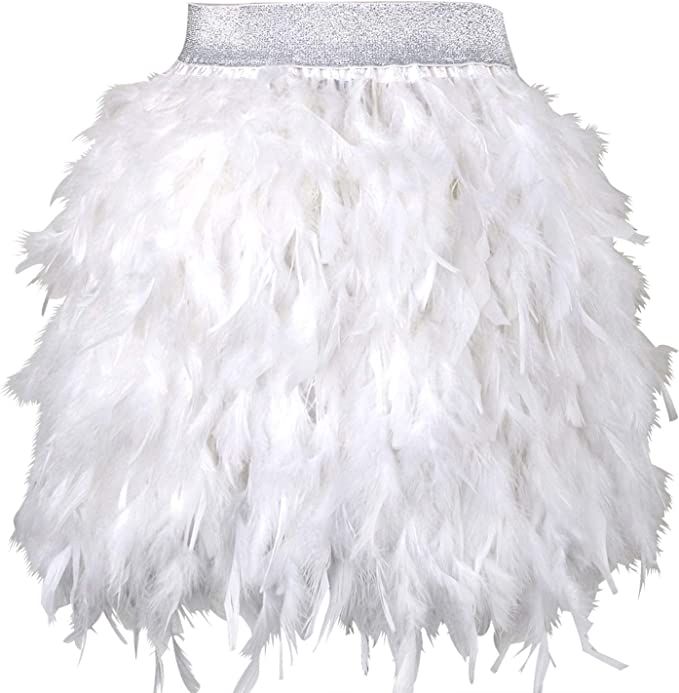 Amazon.com: Zakia Women' 5 Skirts for True Natural Feathers, Family Feast, Feather Skirt (A-White... | Amazon (US)