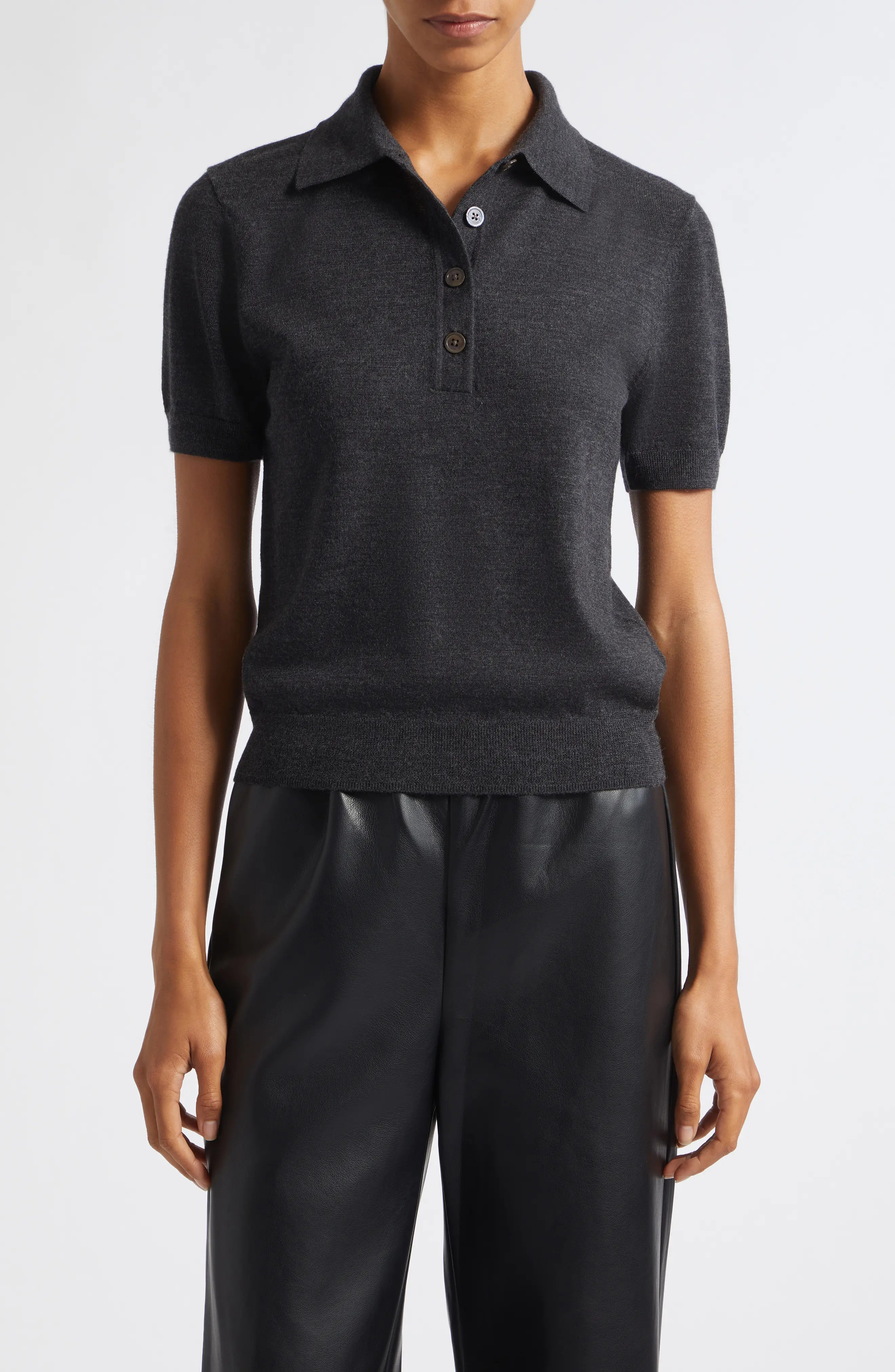Toccin Rue Wool Short Sleeve Polo (Women) | Nordstrom | Nordstrom