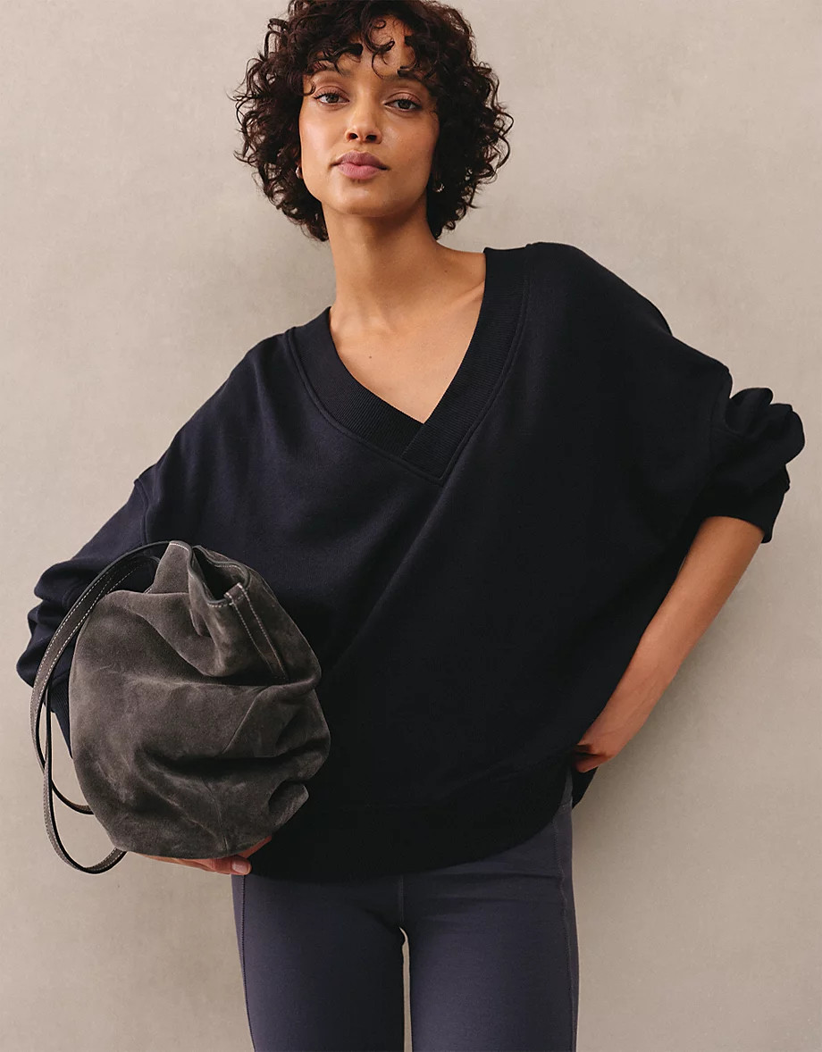 Ultimate Double V-Neck Sweatshirt | The White Company UK & ROW