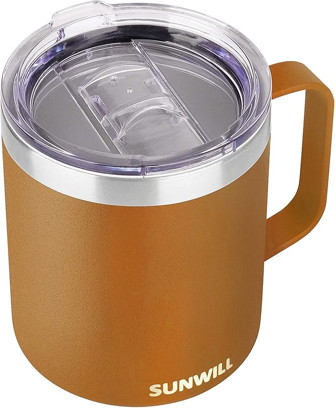 SUNWILL Insulated Coffee Mug with Handle, 14oz Stainless Steel Togo Coffee Travel Mug, Reusable a... | Amazon (US)