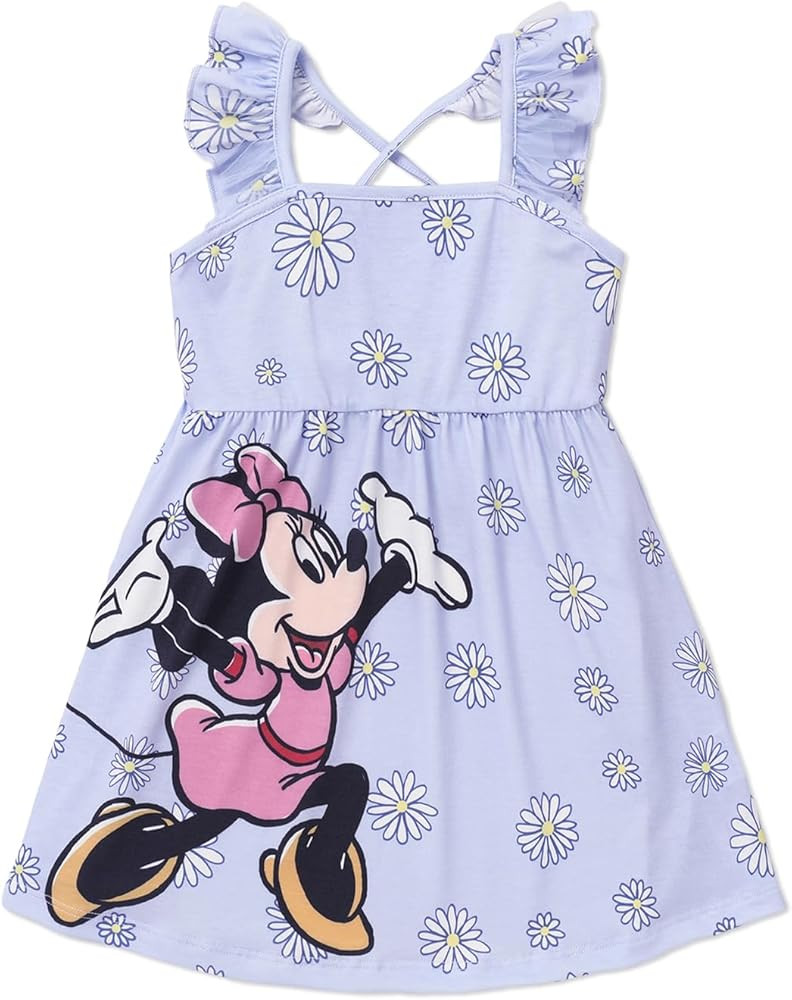 Disney Mickey and Friends Minnie Dress for Toddler Girls Stripe Girls Dress Ruffle Sleeve Toddler... | Amazon (US)