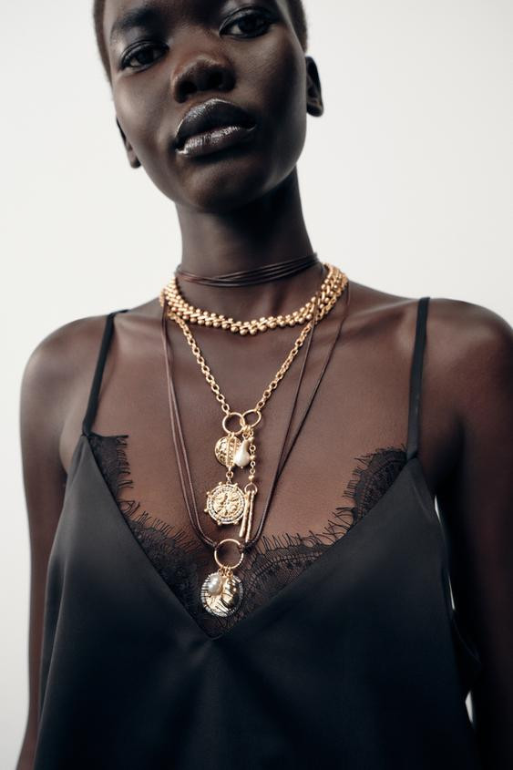 3-PACK CHAIN CORD CHARM NECKLACES | Zara US