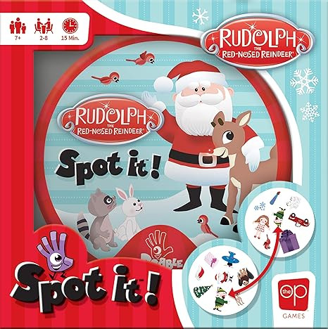 USAOPOLY Spot It! Rudolph | Fun Card Game for Kids and Adults | Featuring Rudolph, Santa Claus, Y... | Amazon (US)
