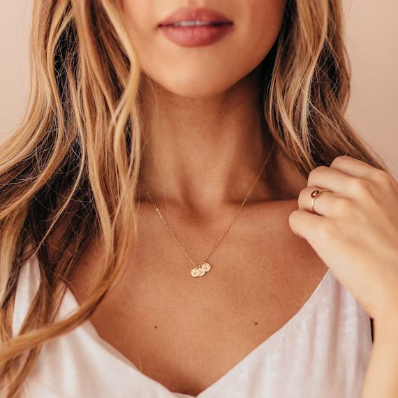 Tiny Initial Necklace  Gold Rose Gold or Silver  Dainty | Etsy | Etsy (US)