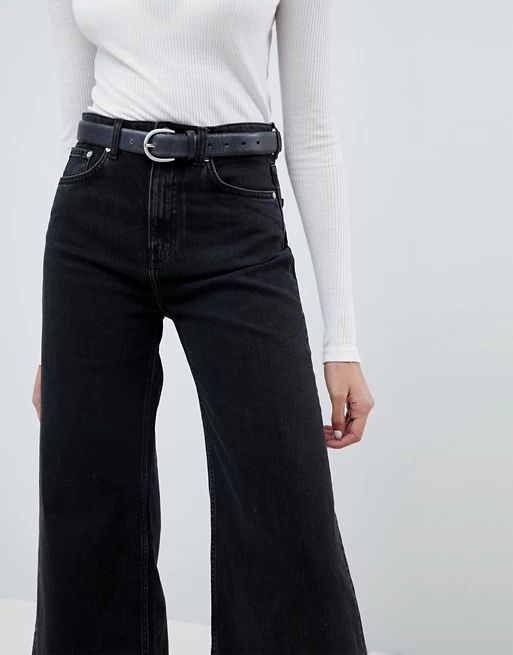 Weekday Ace wide leg jeans with organic cotton in black | ASOS US