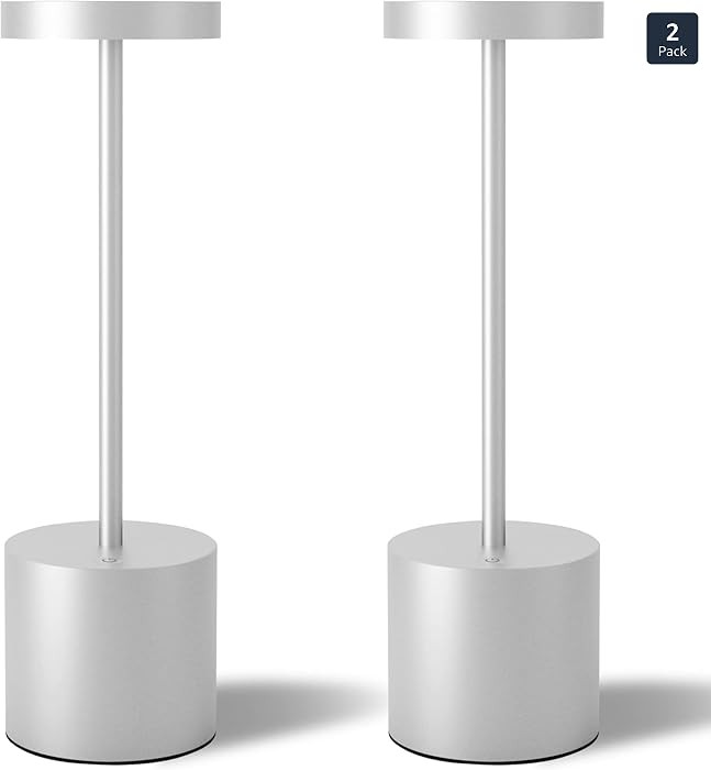Cordless Table Lamps Set of 2, 5000mAh Rechargeable Battery Powered Lamp, 3 Color Stepless Dimmin... | Amazon (US)