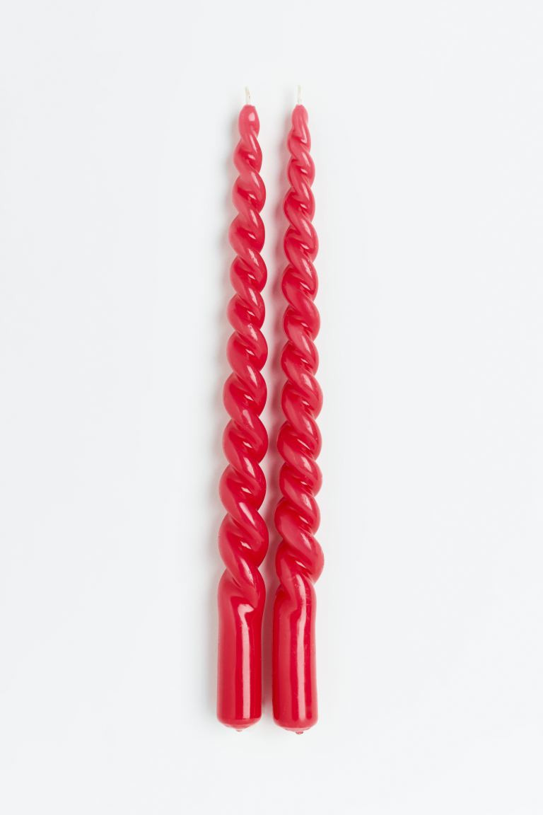 2-pack spiral candles - Pink - Home All | H&M US | H&M (US + CA)