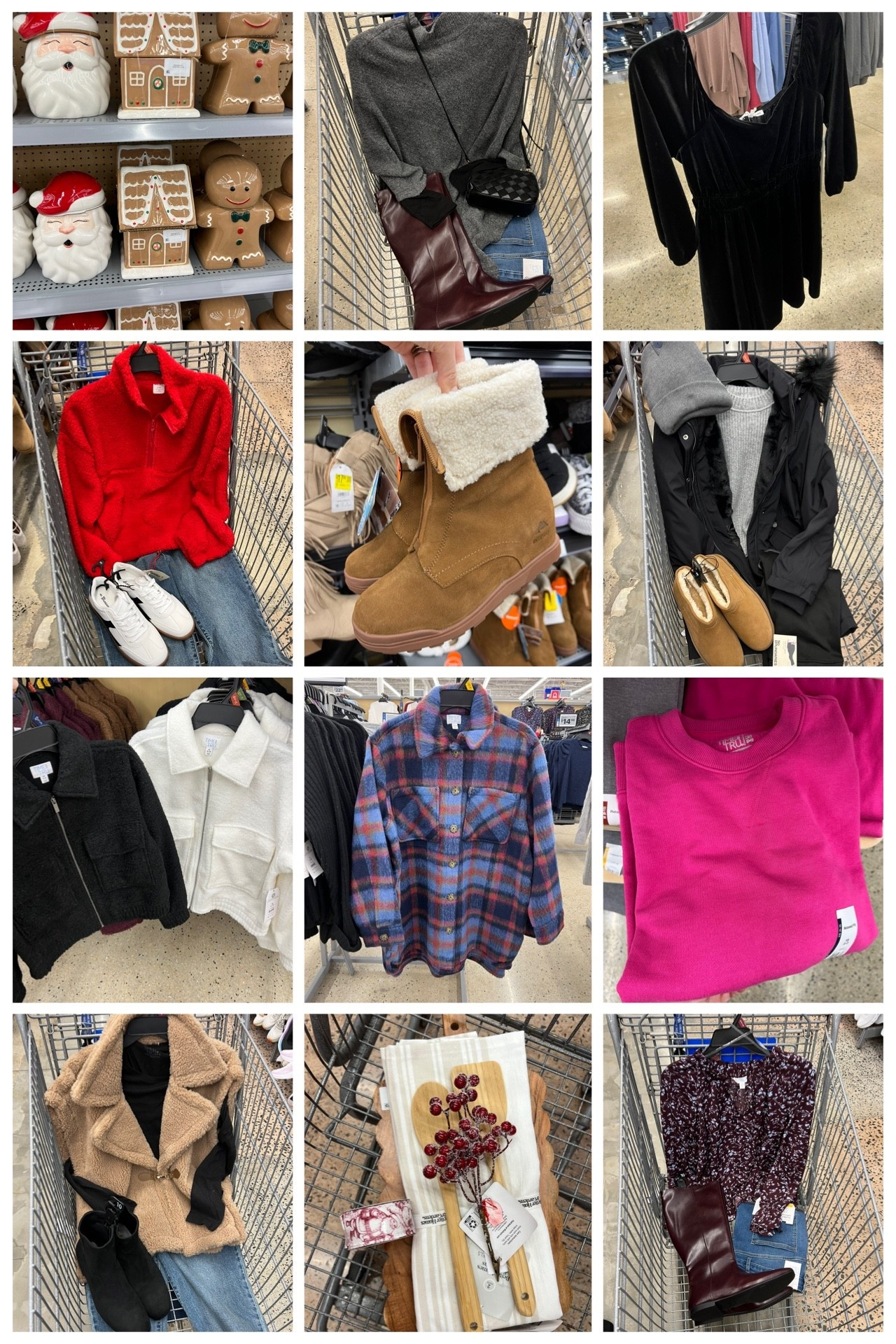 I scoured the racks at Walmart so you don’t have to! Try-ons to come. The perfect bright red pullover for Christmas, just $10.98. Warm winter coat, $55 (worth it). A soft plaid shacket in the prettiest colors. Our favorite cotton sweatshirt now in hot pink ($12). Affordable and elegant gift idea. Chic new sherpa vest that looks expensive, and more! #walmartfinds 

#LTKHoliday #LTKFindsUnder100 #LTKFindsUnder50