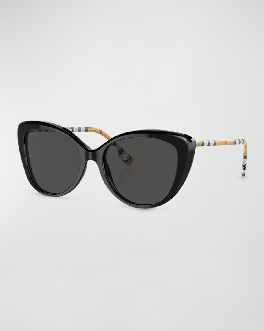 Check Acetate Cat-Eye Sunglasses | Neiman Marcus