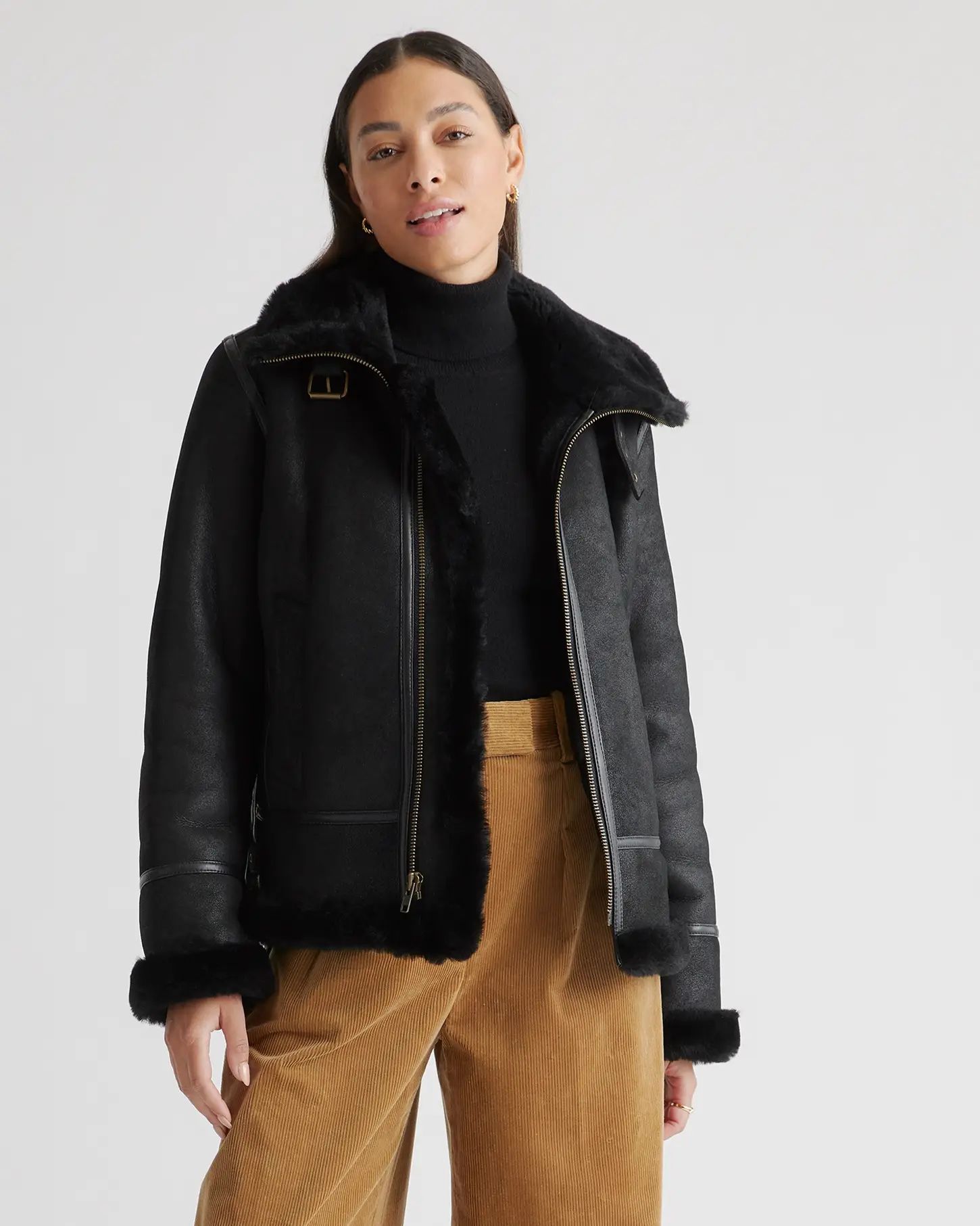 100% Shearling Bomber Jacket | Quince