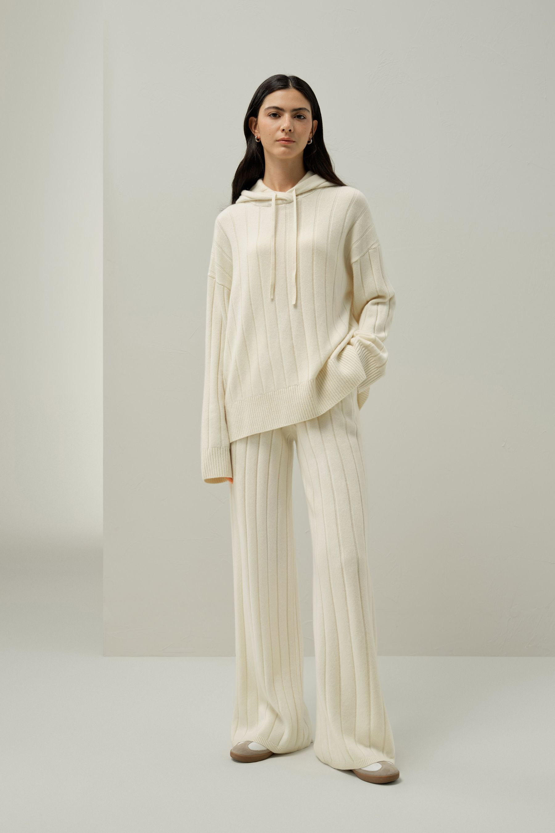 Ribbed Wide-Leg Pants | LILYSILK