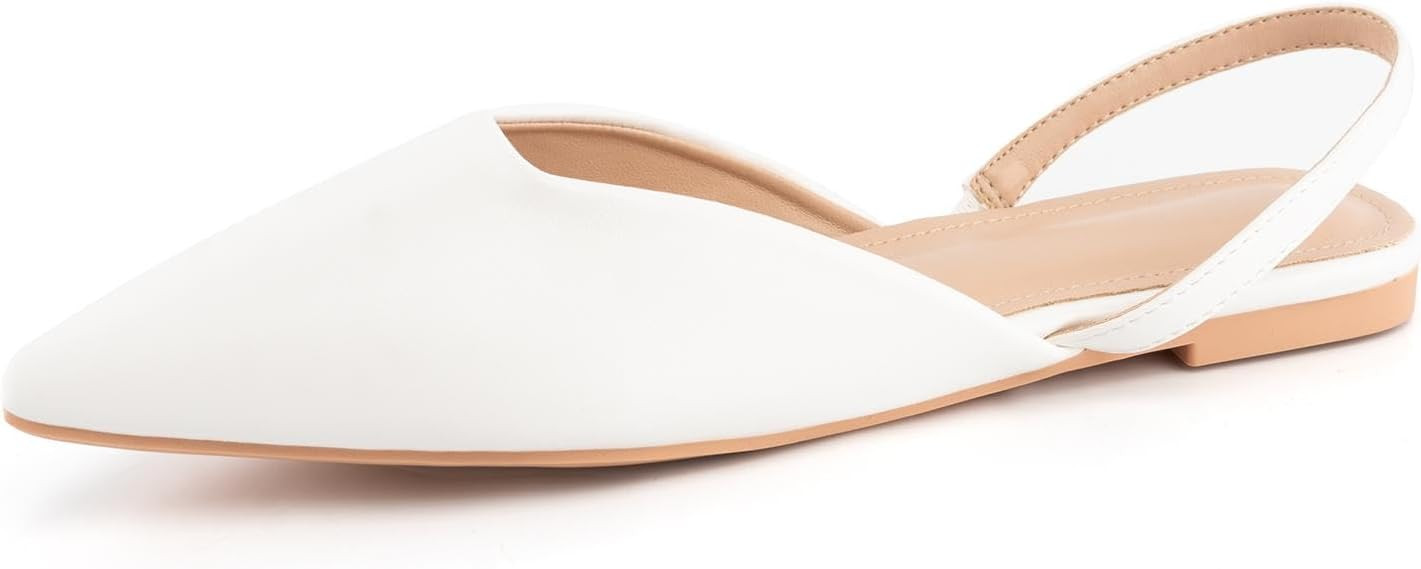 DREAMCIA Slingback Flats for Women Pointed Toe Flats Slip On Casual Office Shoes for Women | Amazon (US)
