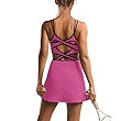 ReachMe Womens Tennis Dress Athletic Dresses with Built in Shorts and Bra Summer Workout Romper T... | Amazon (US)