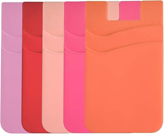 BIAJIYA Card Holder for Phone Case, Silicone Phone Card Holder Stick On Phone Wallet, Sticky Wall... | Amazon (US)