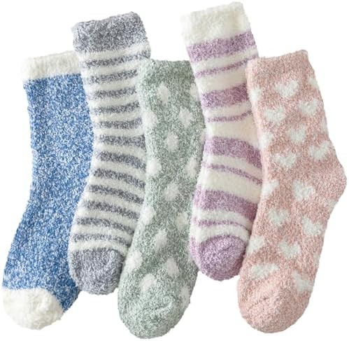 fauson Fuzzy Socks for Women - Cozy Warm Slipper Socks for Women, Non-Slip Womens Fuzzy Sock Perf... | Amazon (US)
