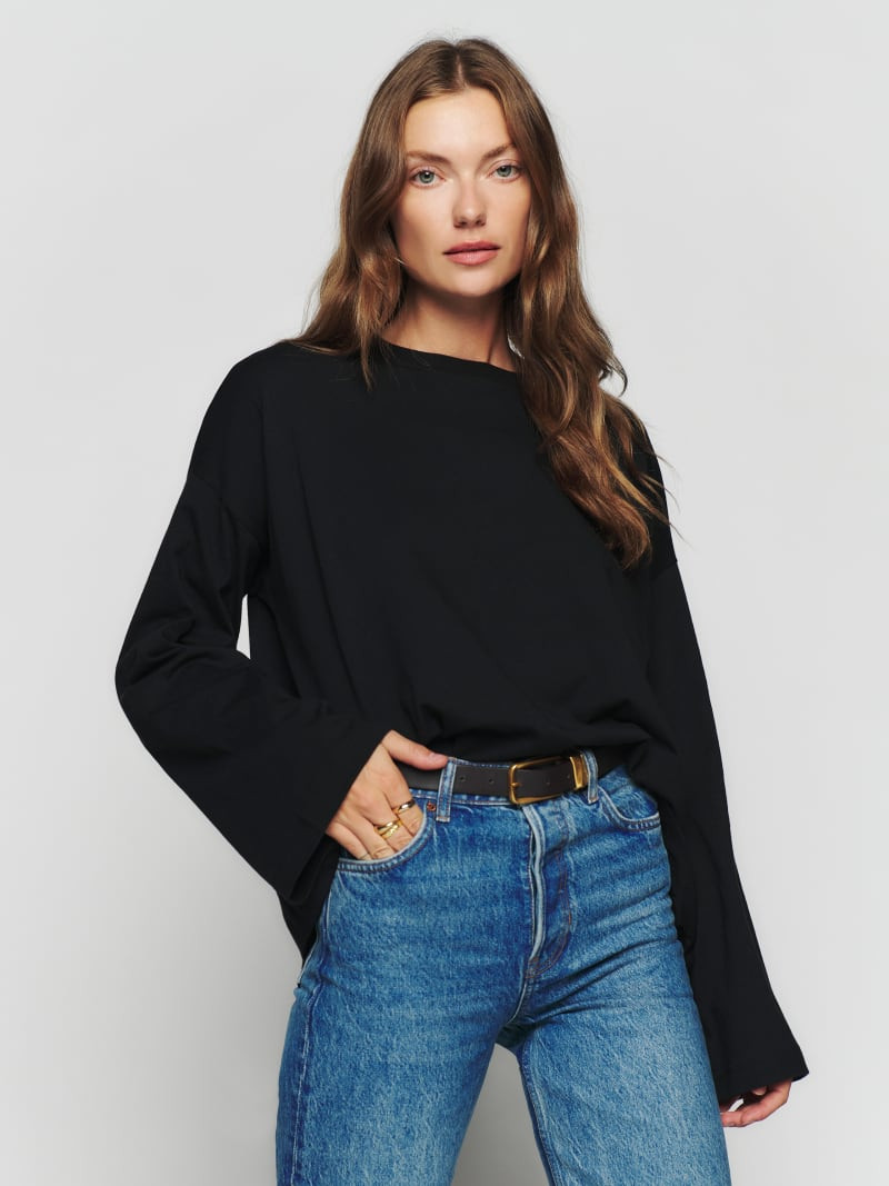 Oversized Long Sleeve Tee | Reformation (Global)