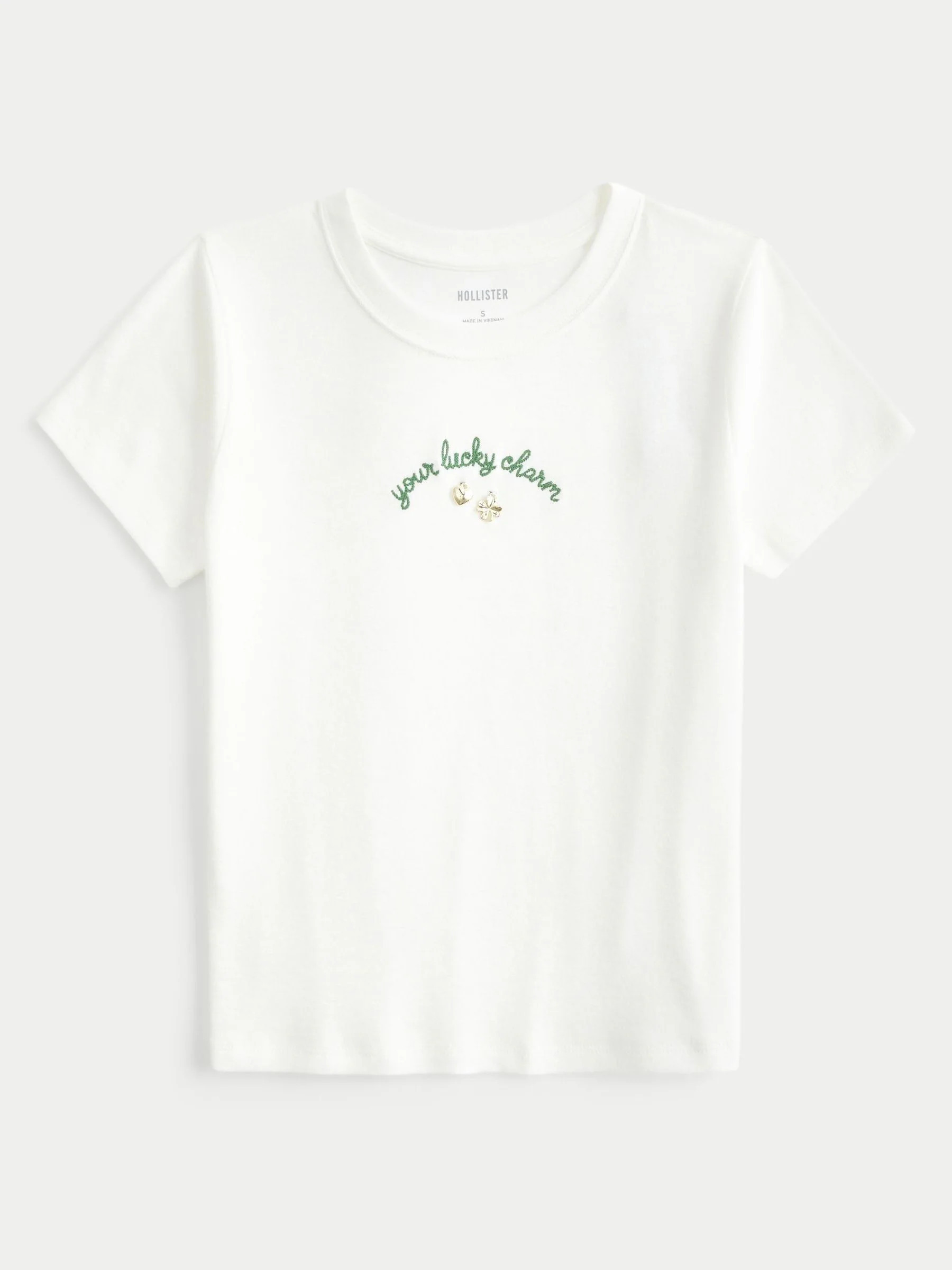 Hollister Hollister White St Patrick's Day Lucky Charm Slogan Baby T-Shirt | Next US