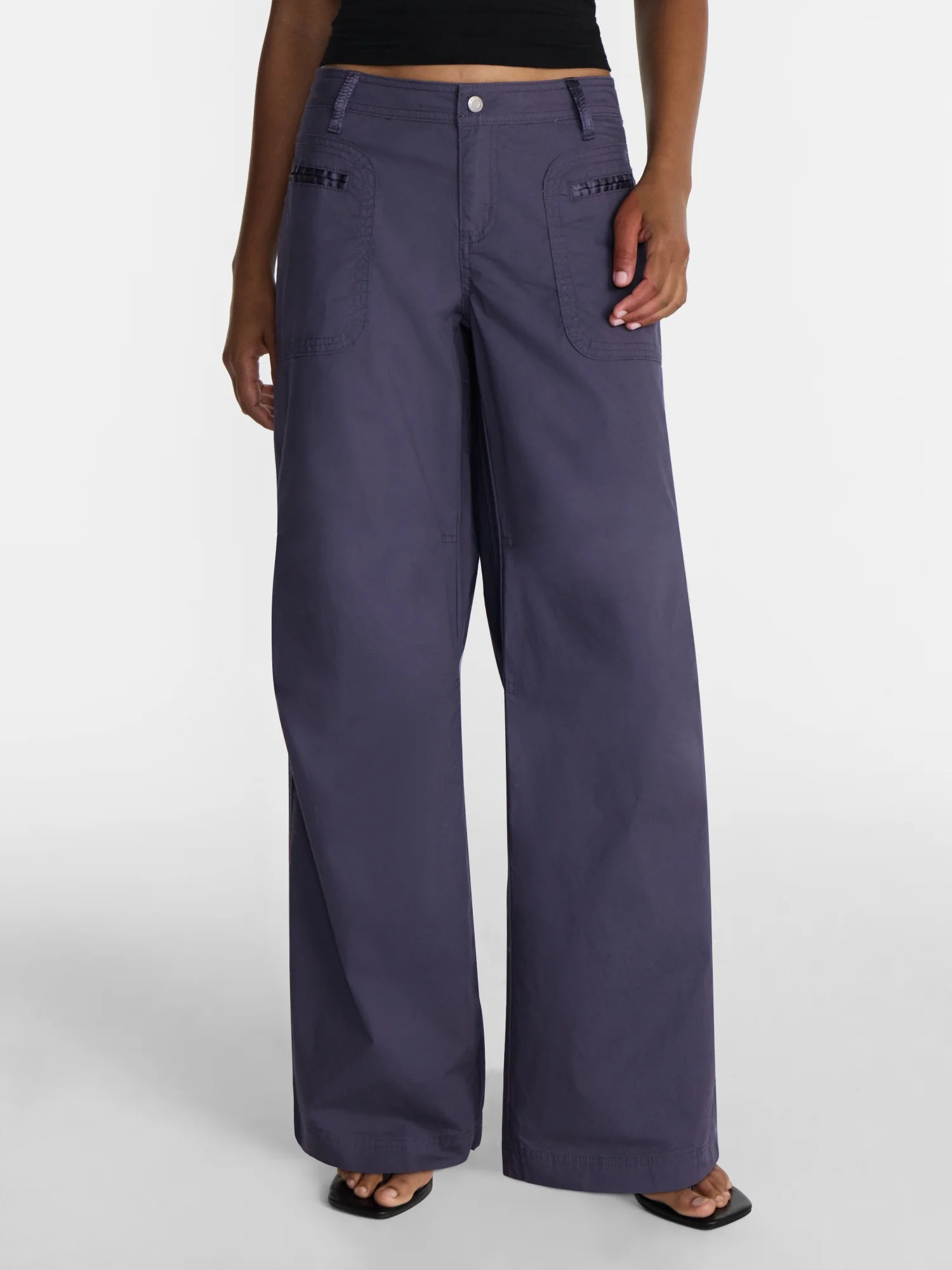 No Boundaries Poplin Cargo Pants, 31.5'' Inseam, Women's XXS-XXL | Walmart (US)