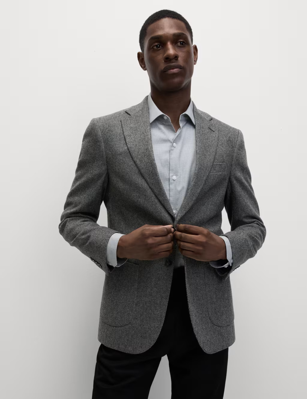 Tailored Fit Wool Blend Textured Blazer | Marks & Spencer (UK)