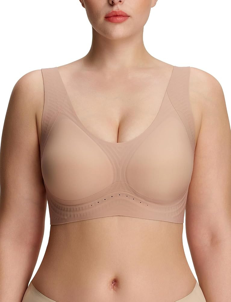 SheCurve AirEase Wireless Jelly Bras, No Underwire Seamless Pullover Tank Bra Womens, Comfortable... | Amazon (US)