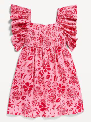 Textured Ruffle Short-Sleeve Smocked Dress for Toddler Girls | Old Navy (US)