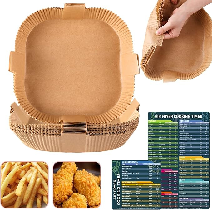 Air Fryer Disposable Paper Liner, Square Parchment Insert Non-Stick, Baking Food Grade Sheet for ... | Amazon (US)