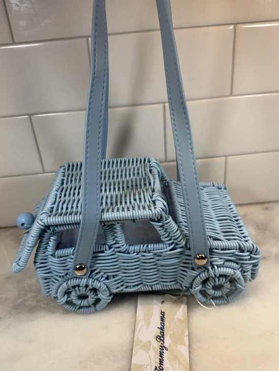 TOMMY BAHAMA Baby Blue Woven Wicker Car Jeep Truck Shaped Clutch Bag NWT | Poshmark