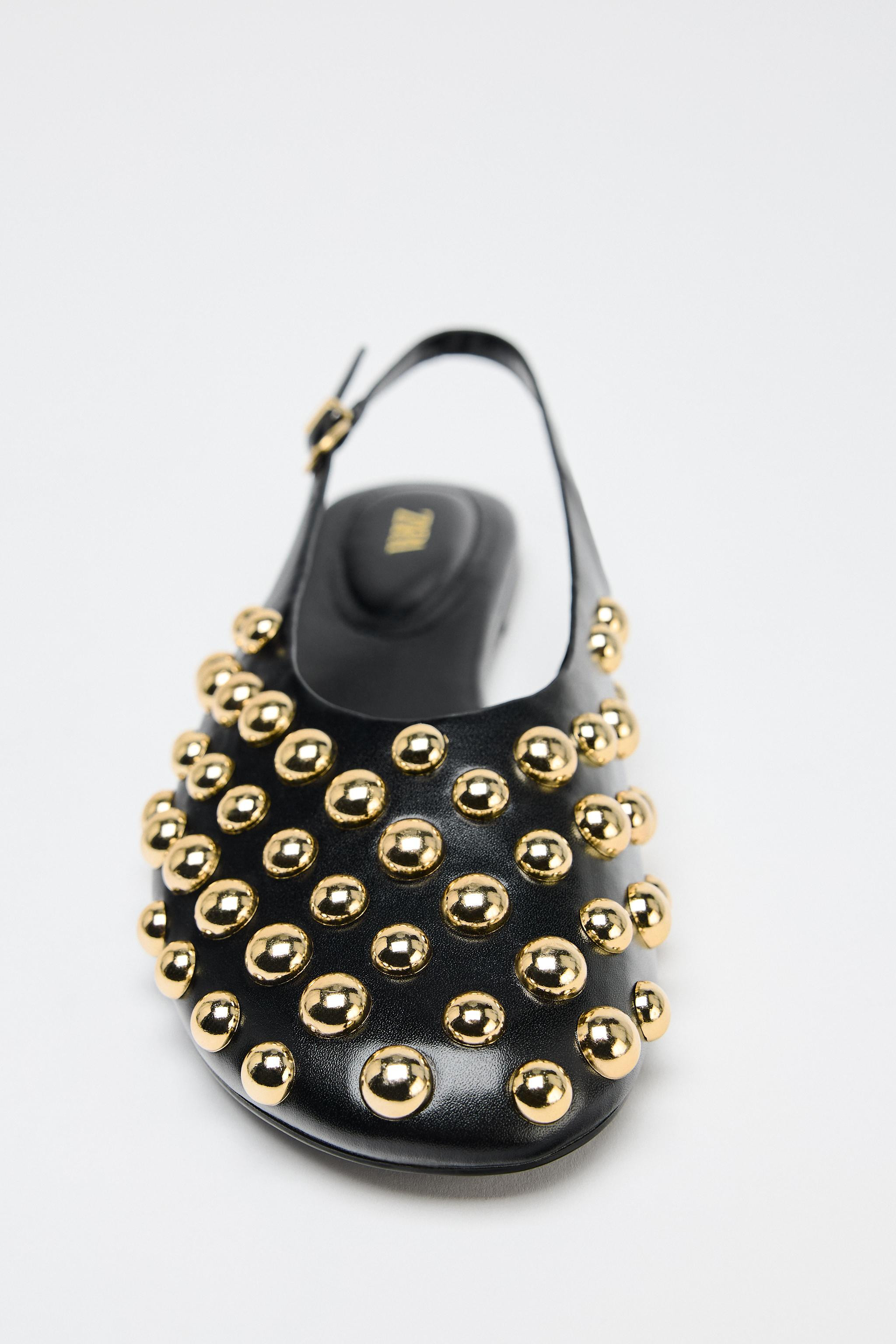 FLAT SLINGBACK SHOES WITH STUDS | Zara UK