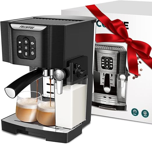 Fricoffee Espresso Machine with Milk Frother, 20 bar Semi-automatic Pump Espresso Machine, All-in... | Amazon (US)