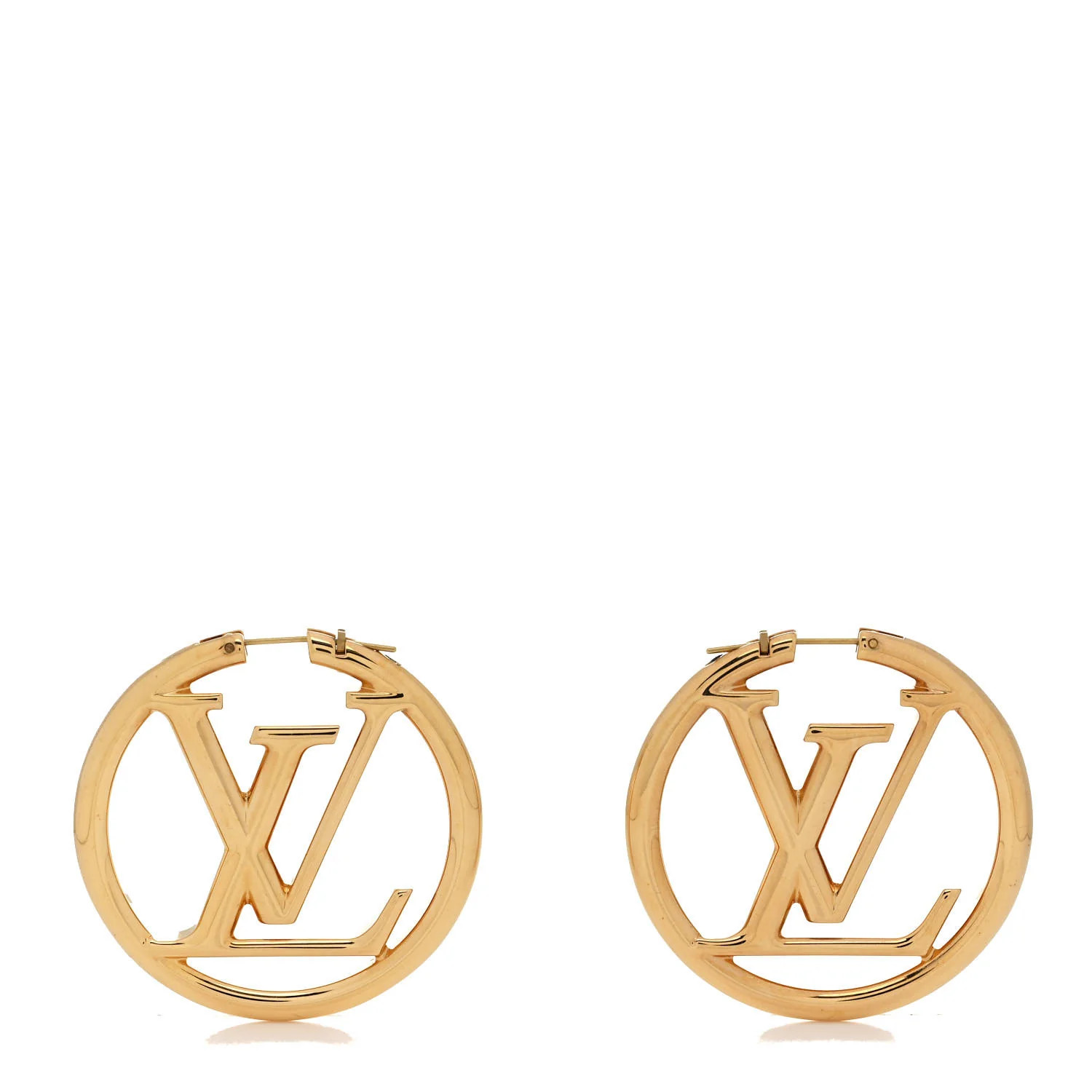 Louis Vuitton Metal Louise Hoop Earrings Gold | FASHIONPHILE (US)