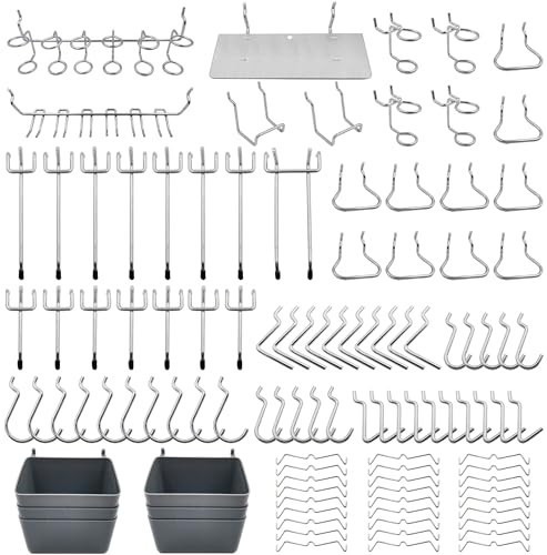 Pegboard Hooks Assortment, Plastic Bins, Peg Locks, for Organizing Tools, 140pcs | Amazon (CA)