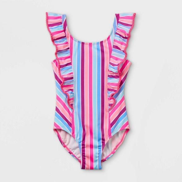 Girls' Striped One Piece Swimsuit - Cat & Jack™ | Target