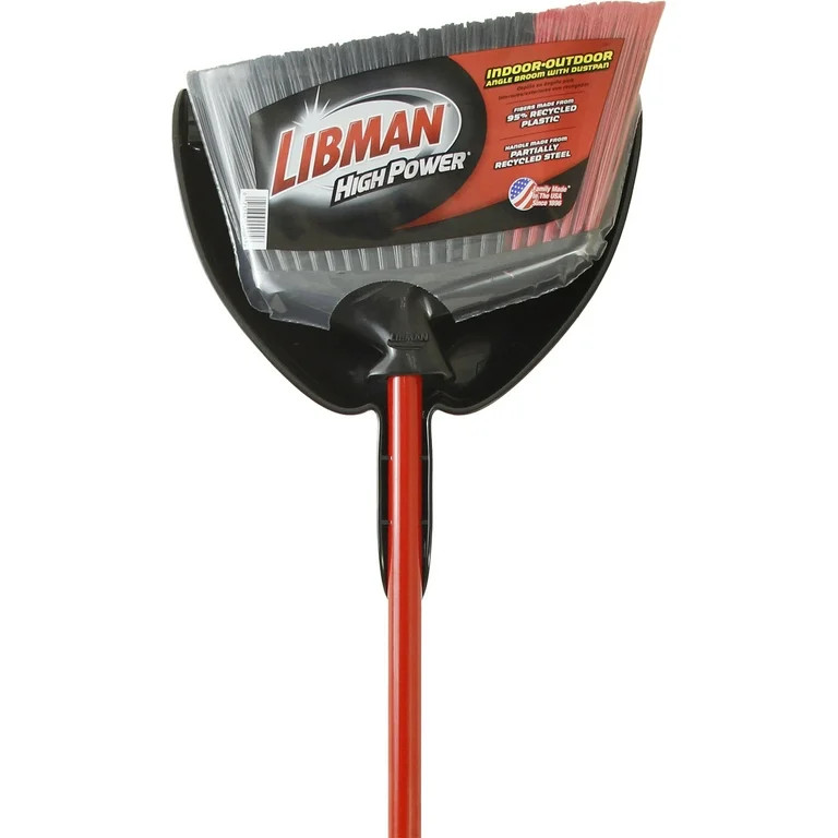 Libman Indoor-Outdoor Angle Broom with Dust Pan, Powder Coated Steel Handle, 905 | Walmart (US)