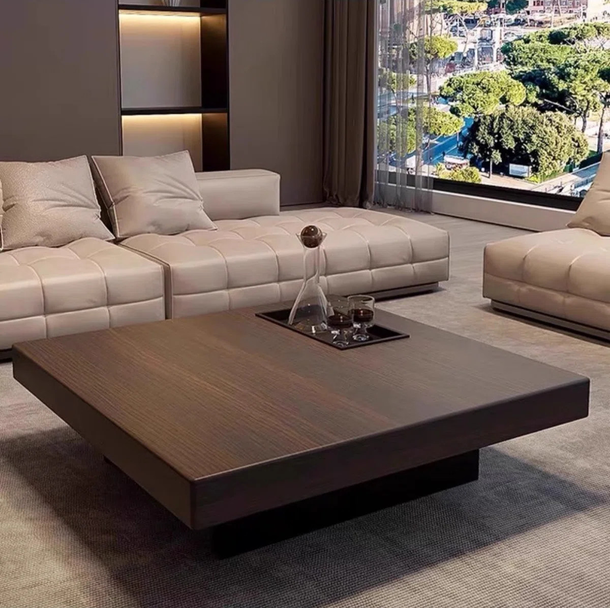 Smoked Wood Veneer and Stone Top for Small Spaces | Wayfair North America