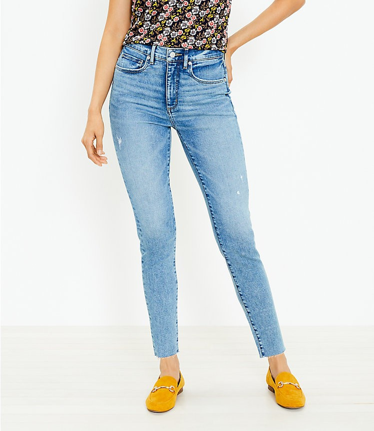 Fresh Cut High Rise Skinny Jeans in Classic Light Indigo Wash | LOFT