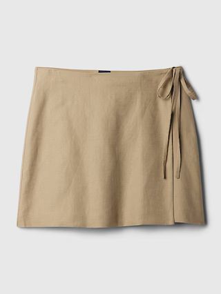 Linen-Cotton Wrap Mini Skirt | Gap (CA)