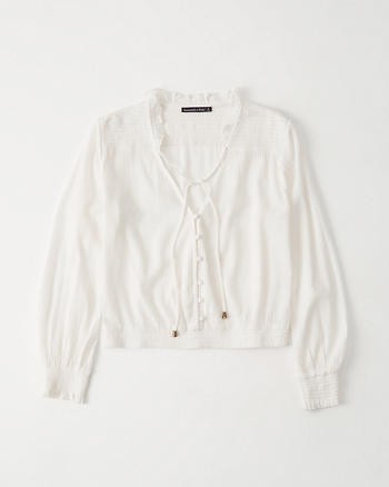 Smocked Peasant Top | Abercrombie & Fitch US & UK