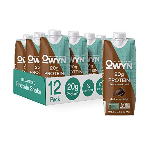 OWYN Vegan Protein Shakes, Dark Chocolate, 20g Organic Plant-Based Protein, Omega-3, Superfoods Gree | Amazon (US)