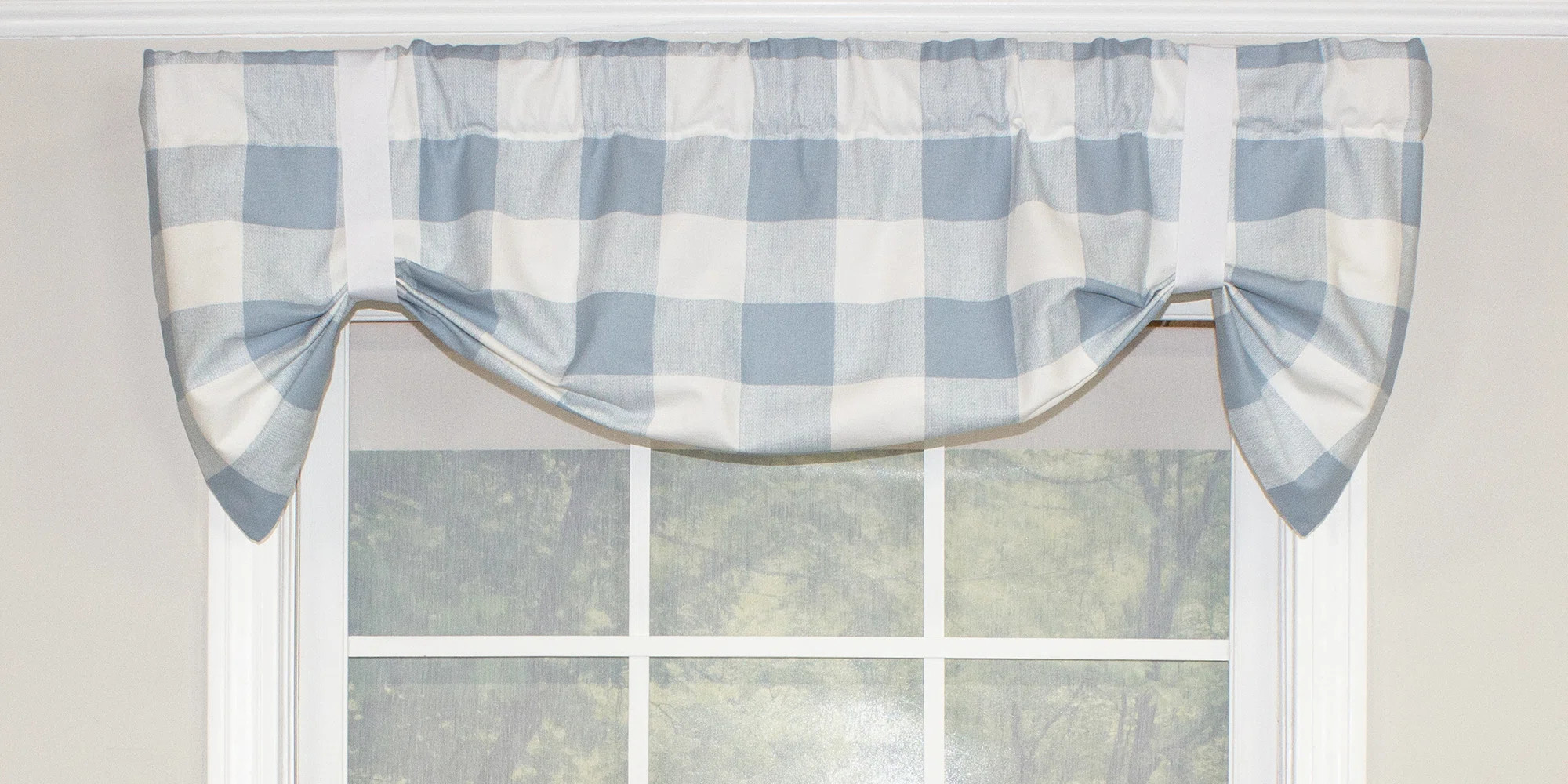 Hallman Cotton Blend Checkered Tie-Up Window Valance | Wayfair North America