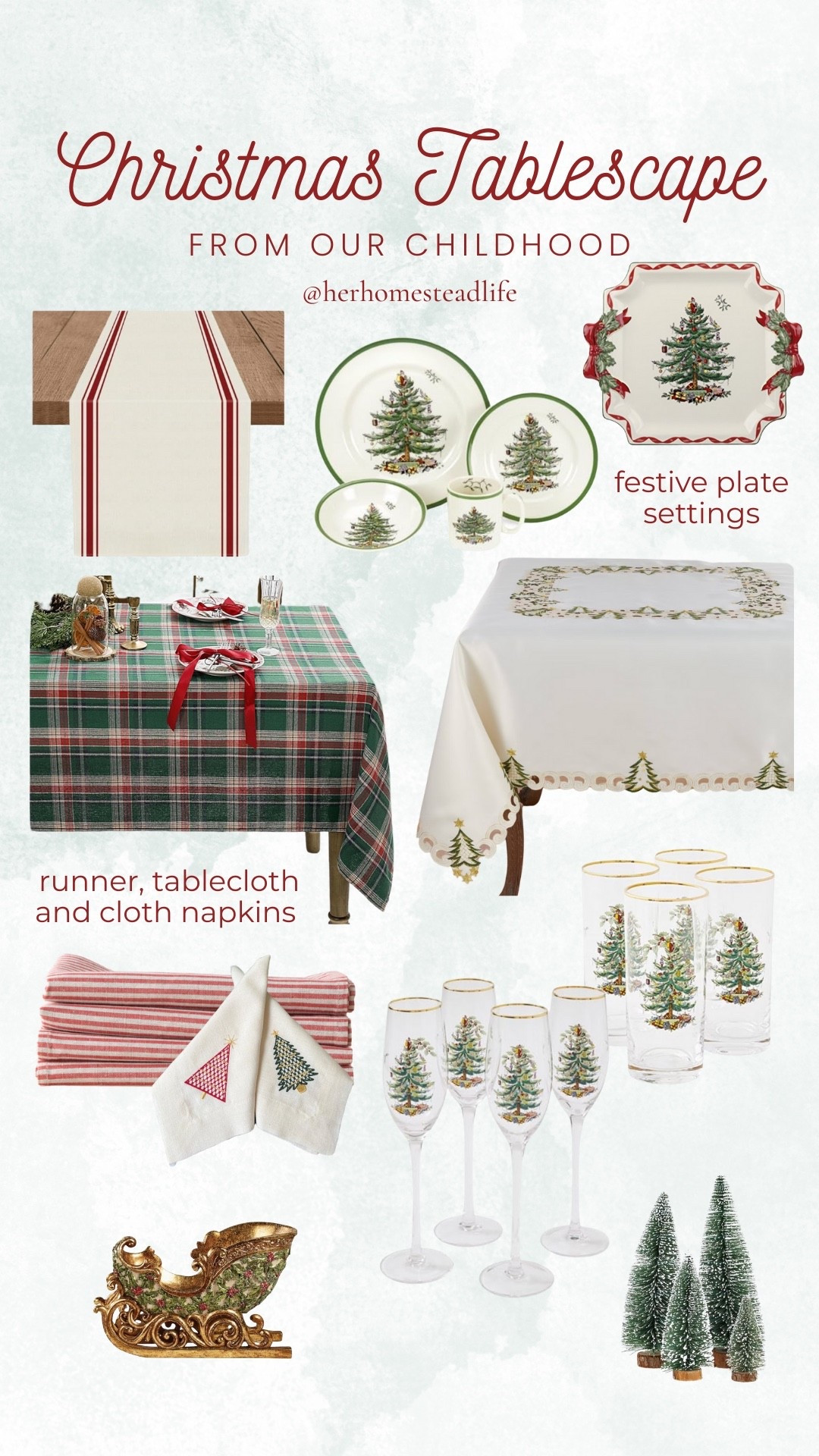 Christmas tablescape full of nostalgia! 

Plaid Christmas tablecloth | Christmas table runner | christmas glassware | Christmas plates | vintage | Christmas napkins | linen napkins | plate setting | hostess | glassware 

#LTKHoliday #LTKSeasonal #LTKHome