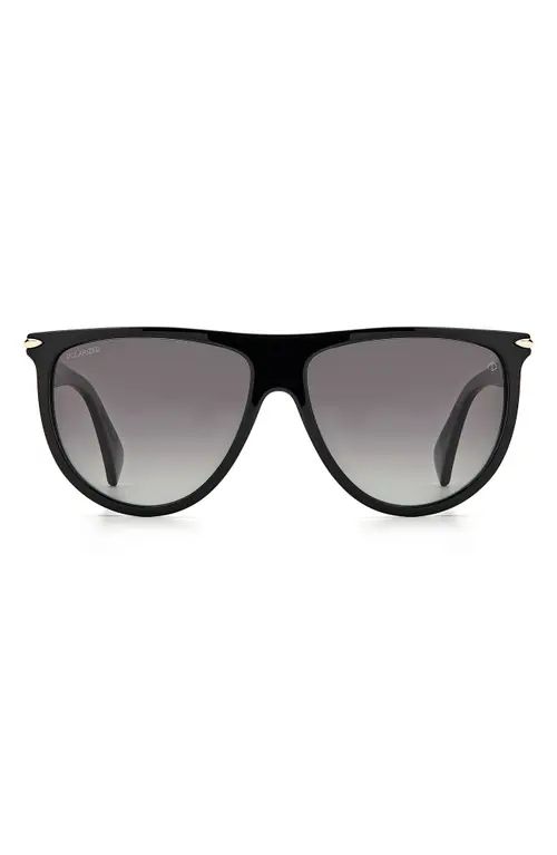 rag & bone 57mm Polarized Flat Top Sunglasses in Black /Gray Sf Pz at Nordstrom | Nordstrom