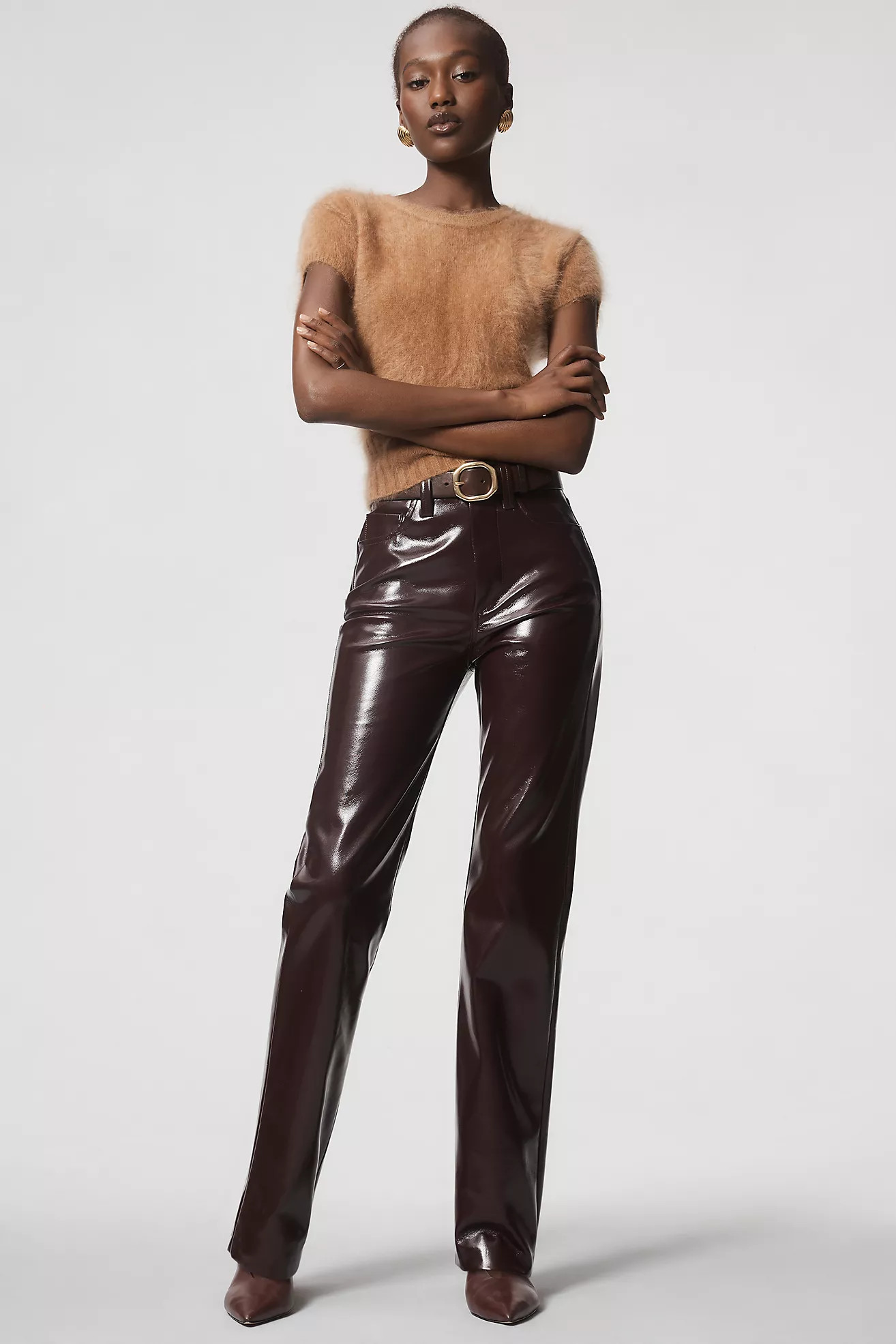 Joe's Jeans Margot Faux Leather High-Rise Slim Pants | Anthropologie (US)