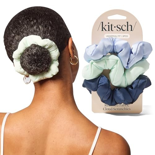 Kitsch Scrunchies for Women - No Crease Hair Ties No Damage | Soft Polyester Scrunchies for All Hair Types & Textures | Stylish & Comfortable, For Ponytails & Buns - Garden Bouquet, 3pcs | Amazon (US)